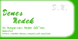 denes medek business card